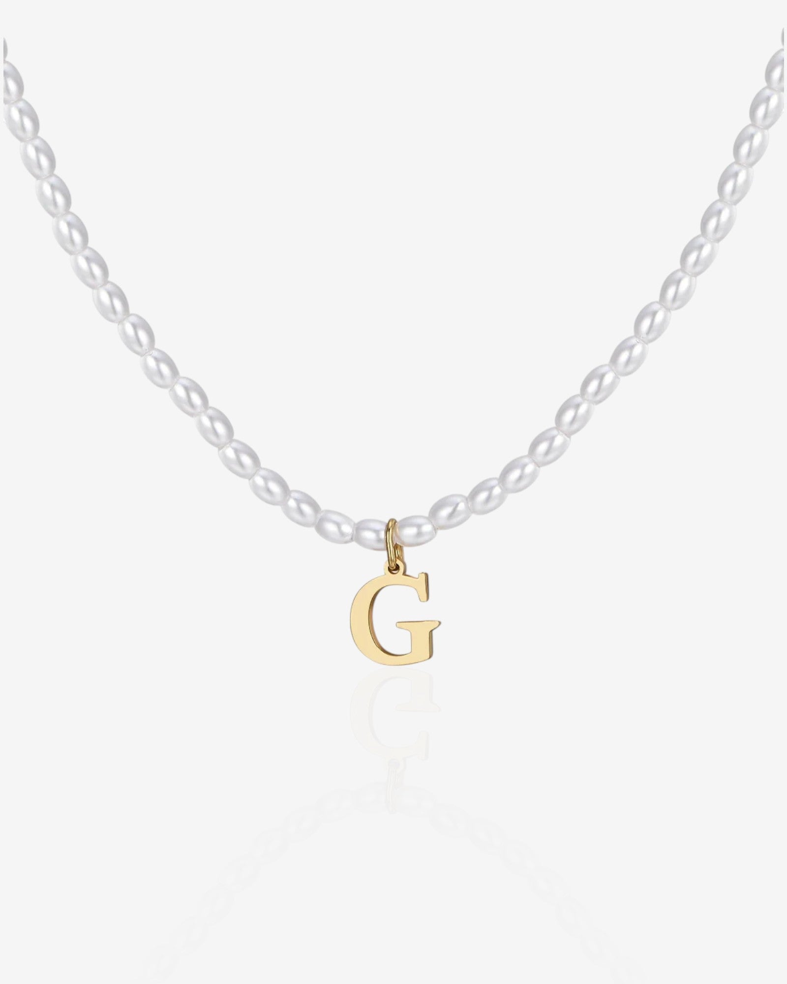 Vaia Pearl Initial Necklace