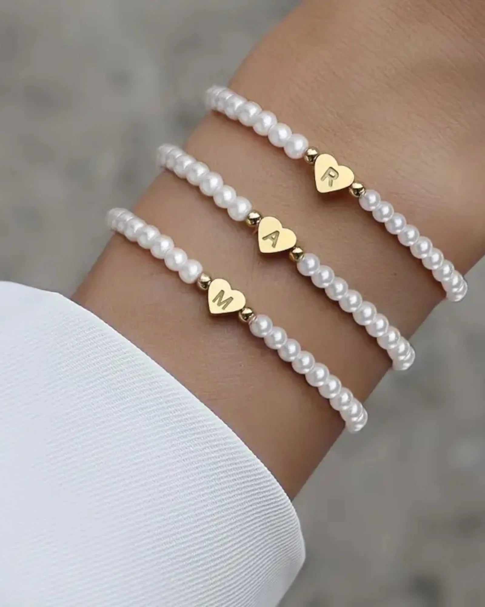 Vaia Initial Pearl Bracelet