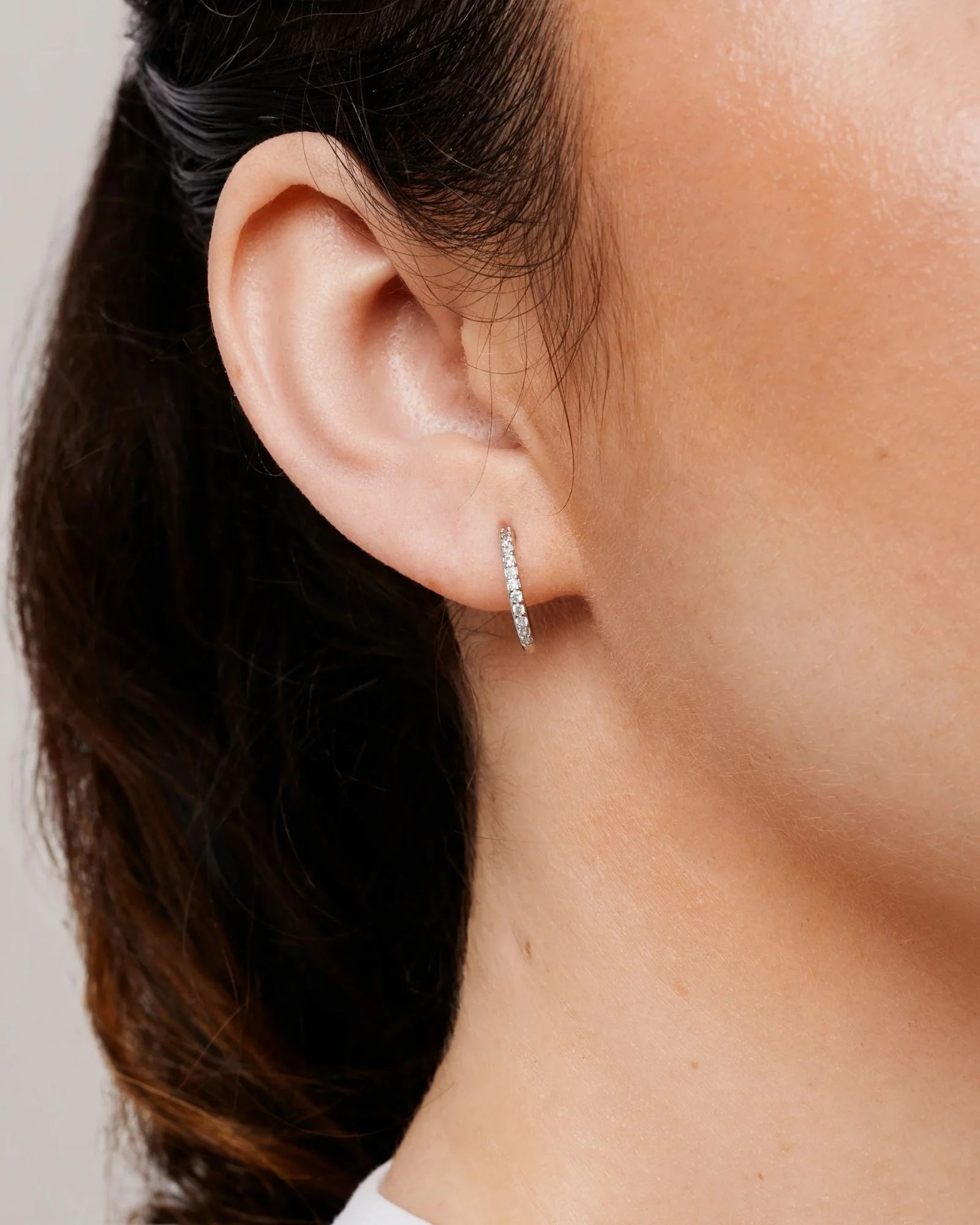 Pavé Diamond Clip-on Huggies